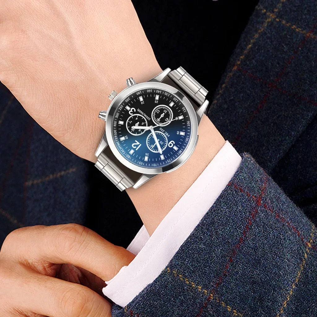 Men Business Quartz Dial Stainless Steel Watch