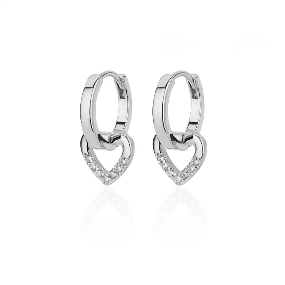 Hollow Heart Earrings for Women Stainless Steel