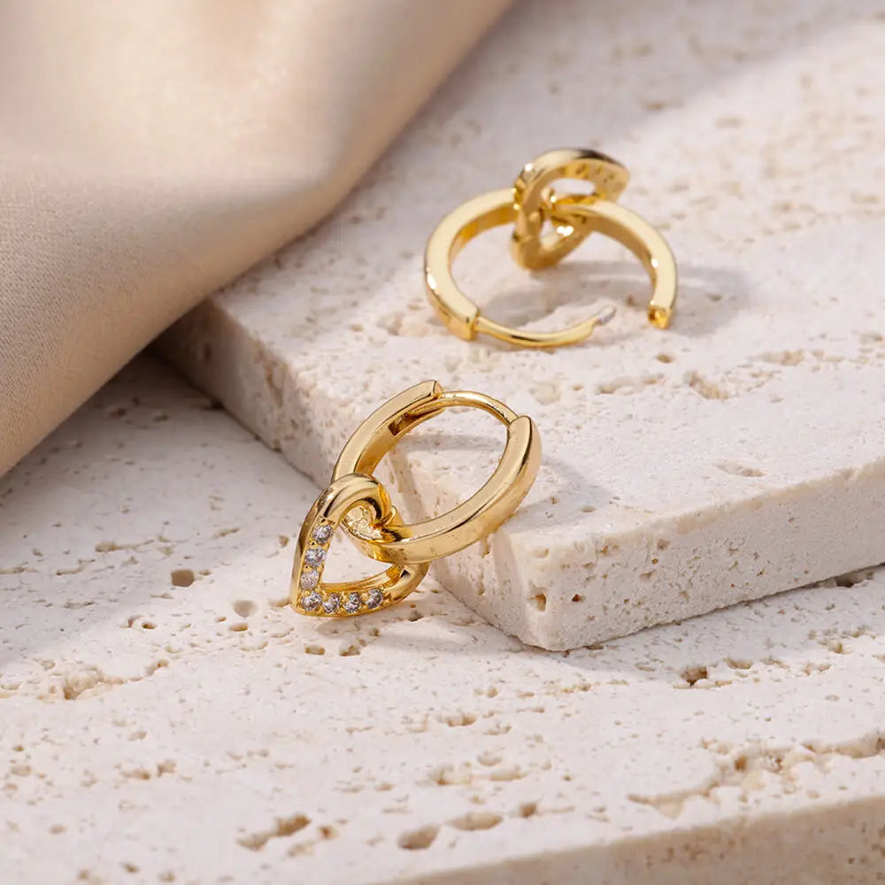Hollow Heart Earrings for Women Stainless Steel