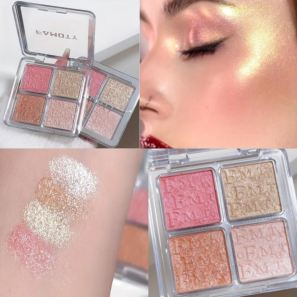 4 Colour Face Highlighter Palette