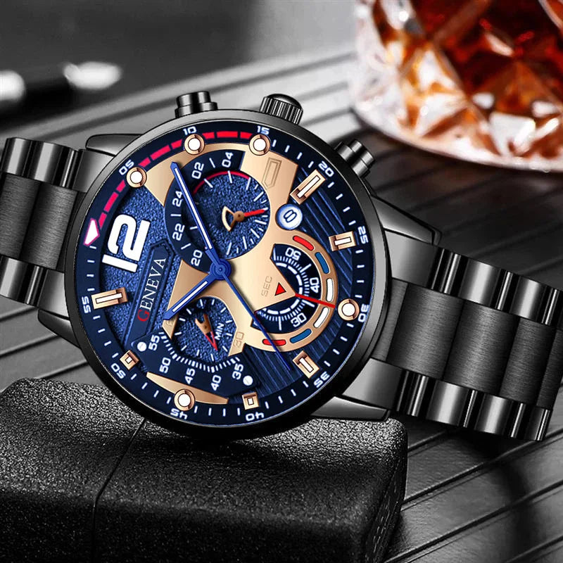 Men's Creative  Six-Pin Watch Alloy Steel Band