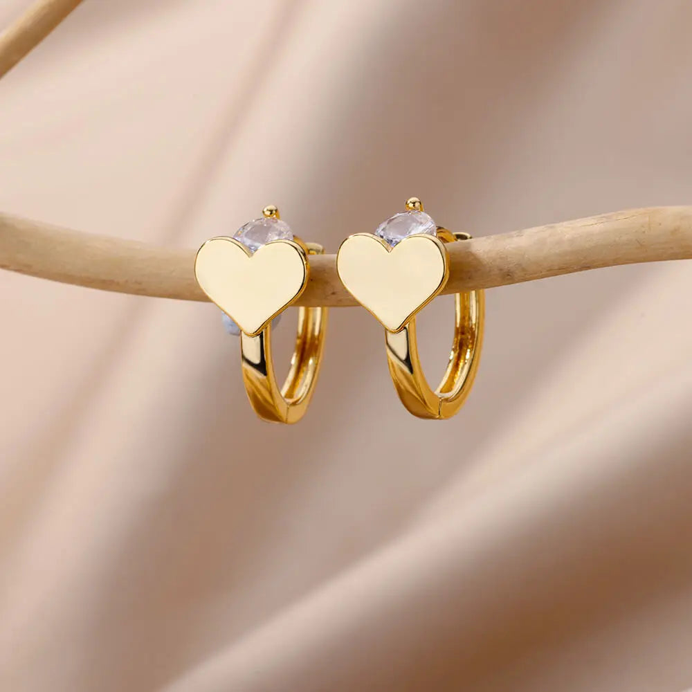 Hollow Heart Earrings for Women Stainless Steel