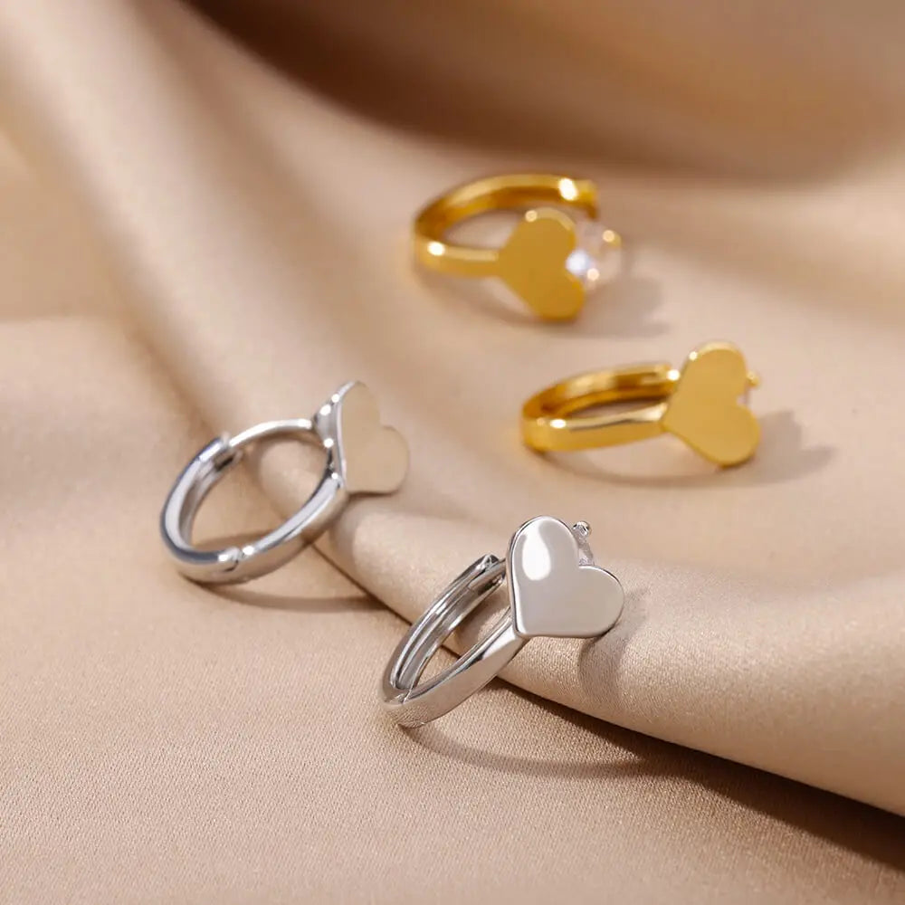 Hollow Heart Earrings for Women Stainless Steel