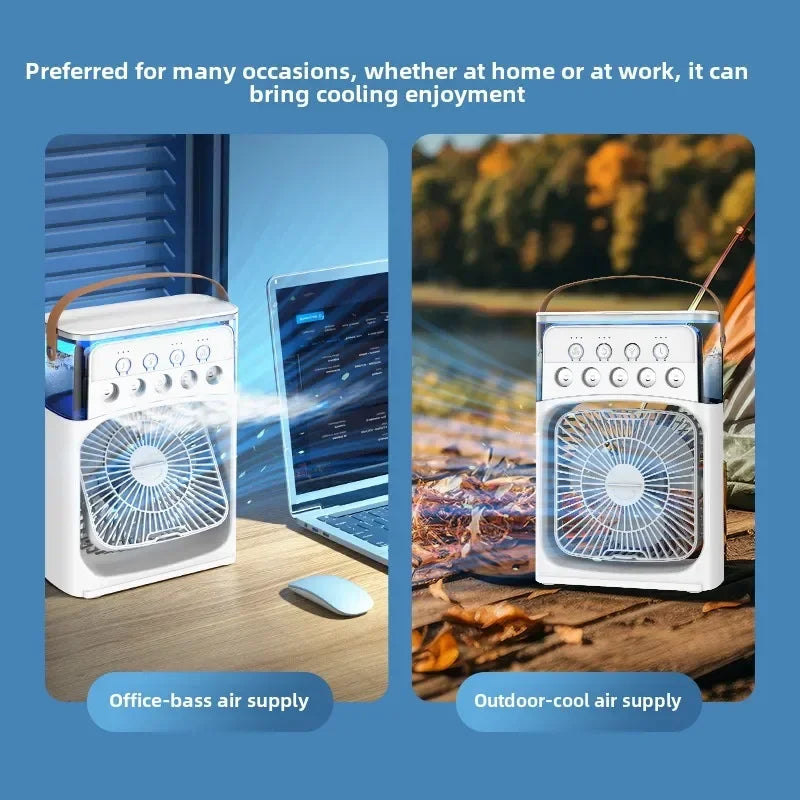 Portable 3 in 1 Mini AC Air Cooler Fan Humidifier with LED Light