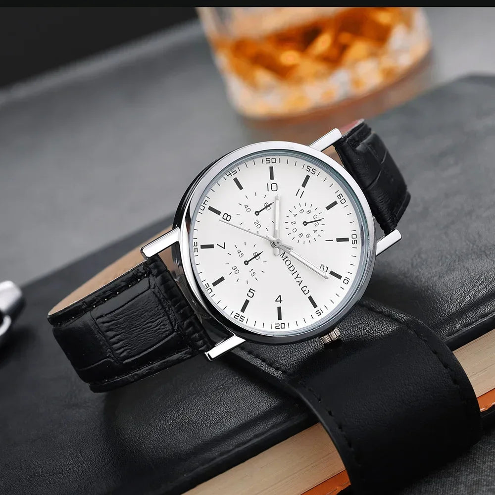 Men's Watches Business Wrist Watch Luxury Leather Strap