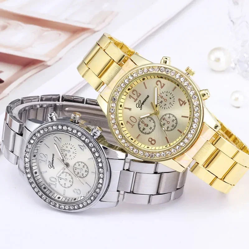 Women Watch with Fashionable Steel Band