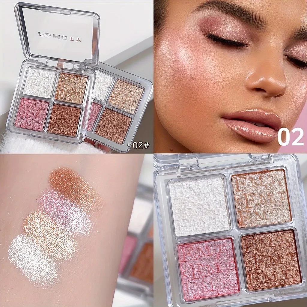 4 Colour Face Highlighter Palette
