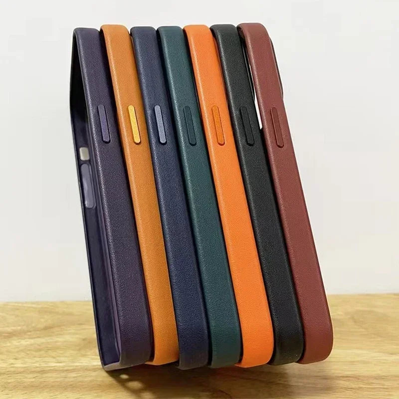 Original Apple Leather With Magsafe Case For iPhone