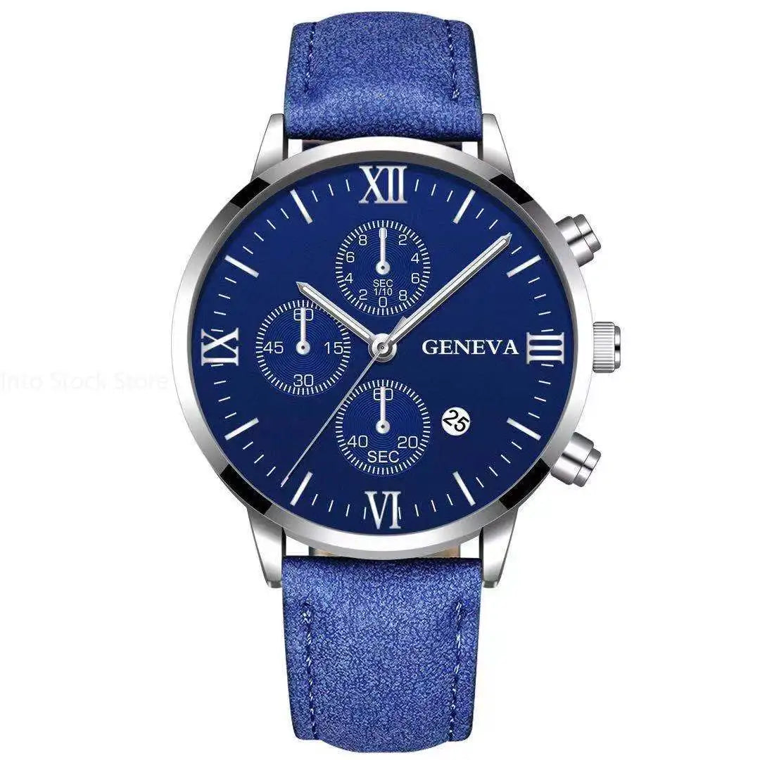 Black Quartz Watch Men Roman Dial