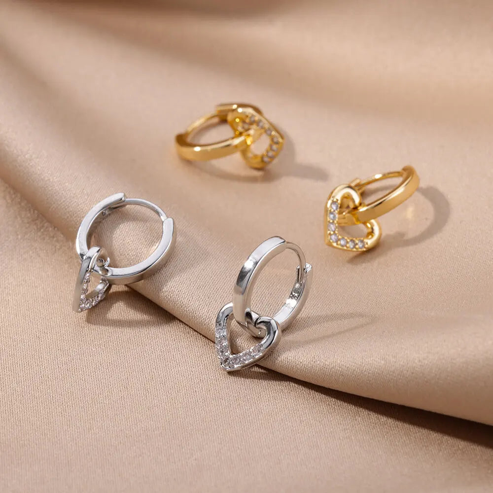 Hollow Heart Earrings for Women Stainless Steel