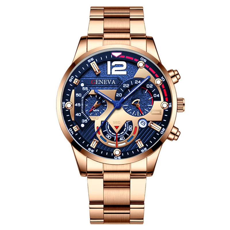 Men's Creative  Six-Pin Watch Alloy Steel Band