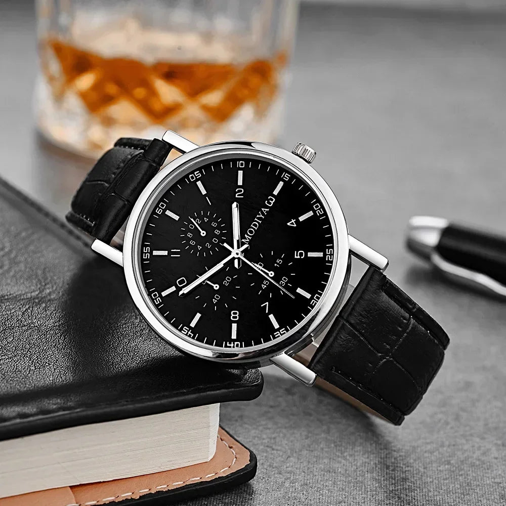 Men's Watches Business Wrist Watch Luxury Leather Strap