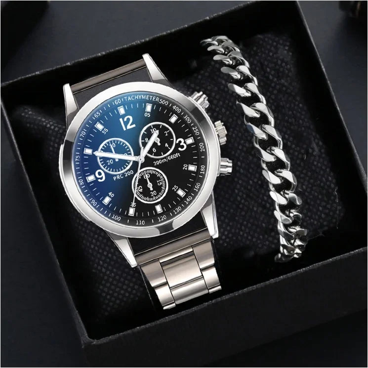 Men Business Quartz Dial Stainless Steel Watch