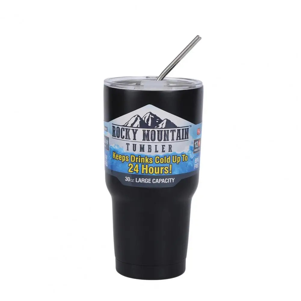 900ML Stainless Steel Ice Cup Insulation Tumbler With Straw Coffee Cup