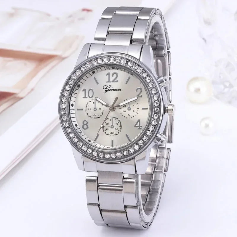 Women Watch with Fashionable Steel Band