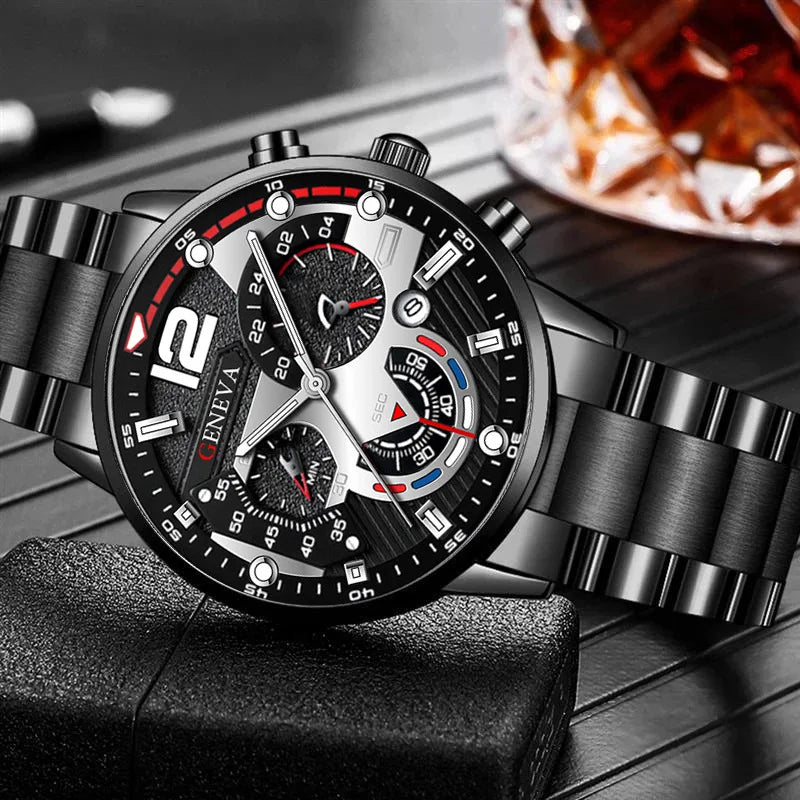 Men's Creative  Six-Pin Watch Alloy Steel Band