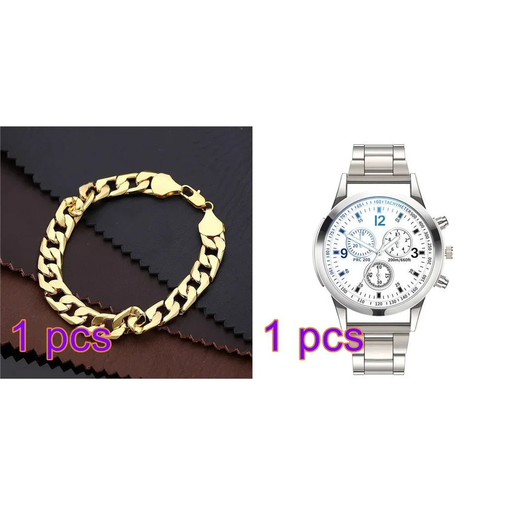 Men Business Quartz Dial Stainless Steel Watch