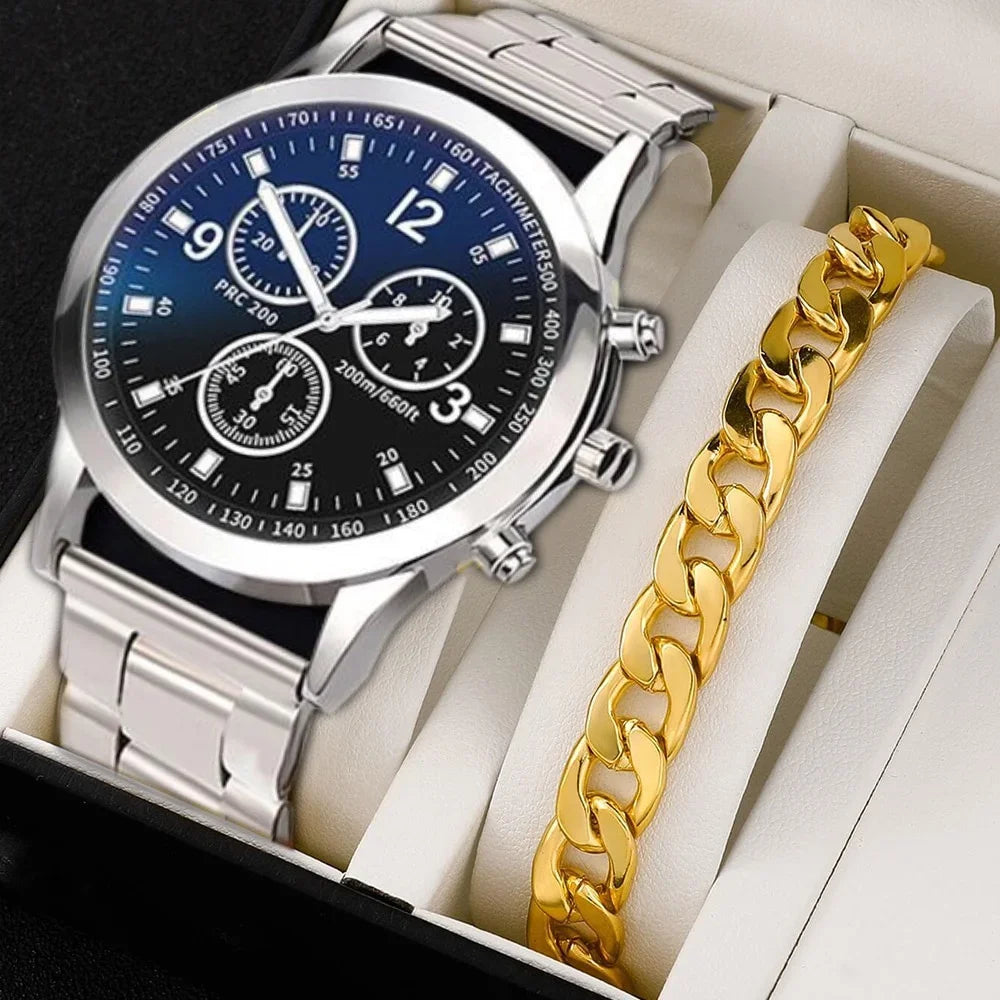 Men Business Quartz Dial Stainless Steel Watch