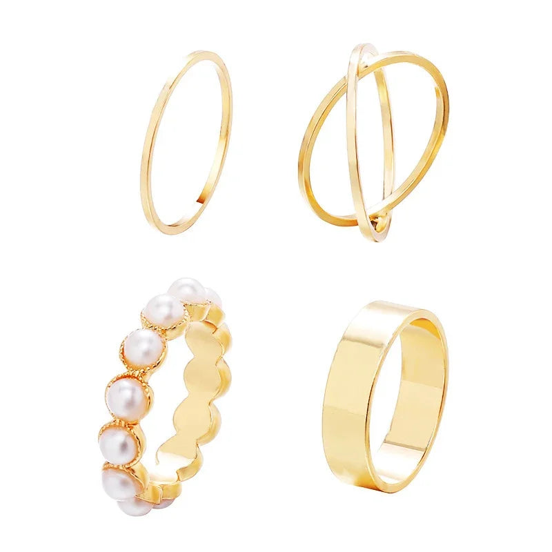 10pcs Silver Colour Wide Chain Rings