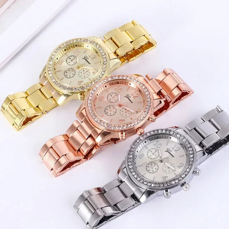 Women Watch with Fashionable Steel Band