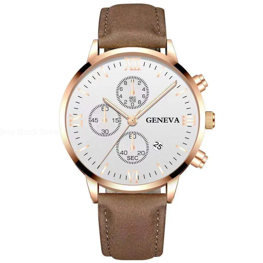 Black Quartz Watch Men Roman Dial