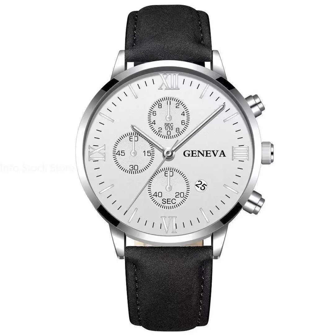 Black Quartz Watch Men Roman Dial