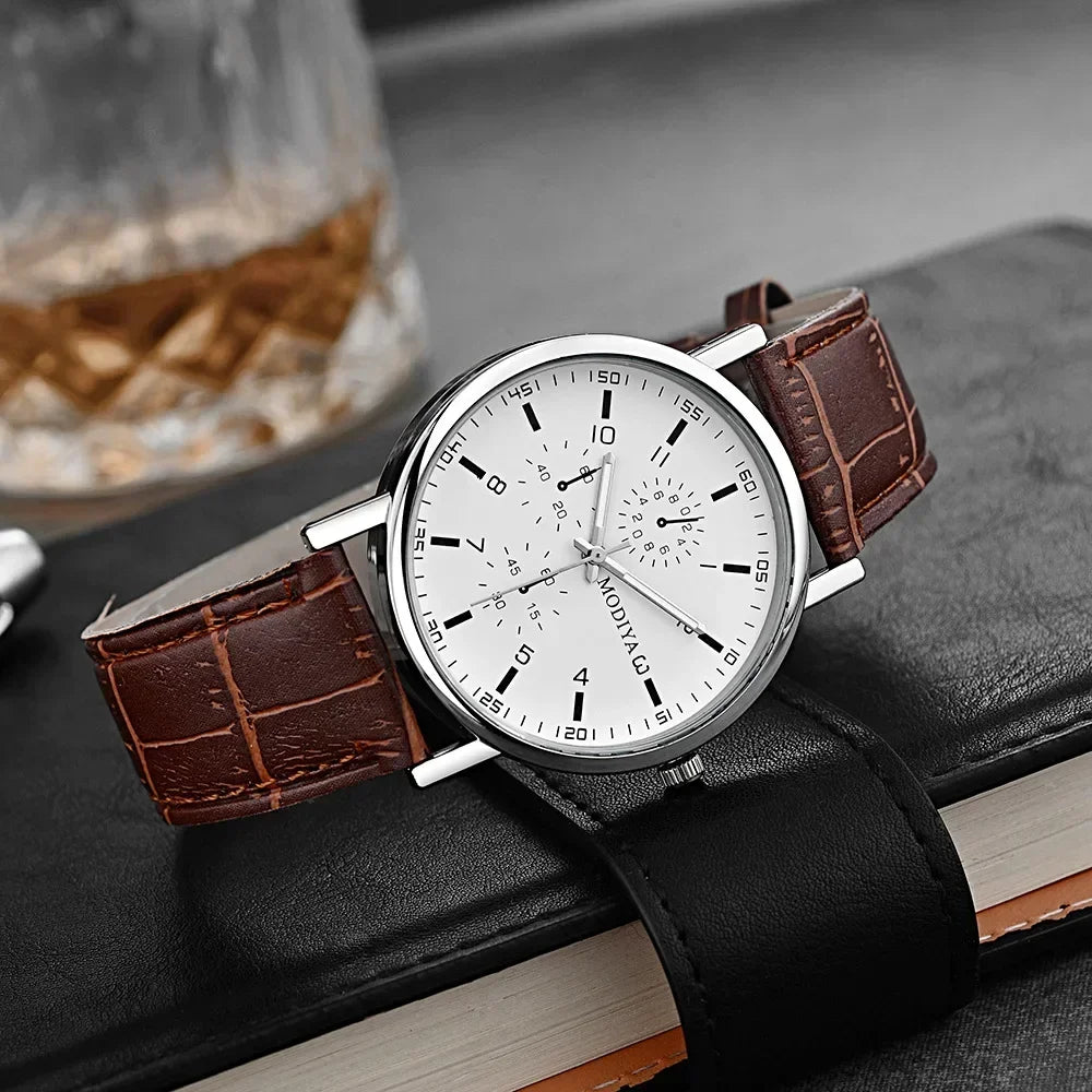Men's Watches Business Wrist Watch Luxury Leather Strap