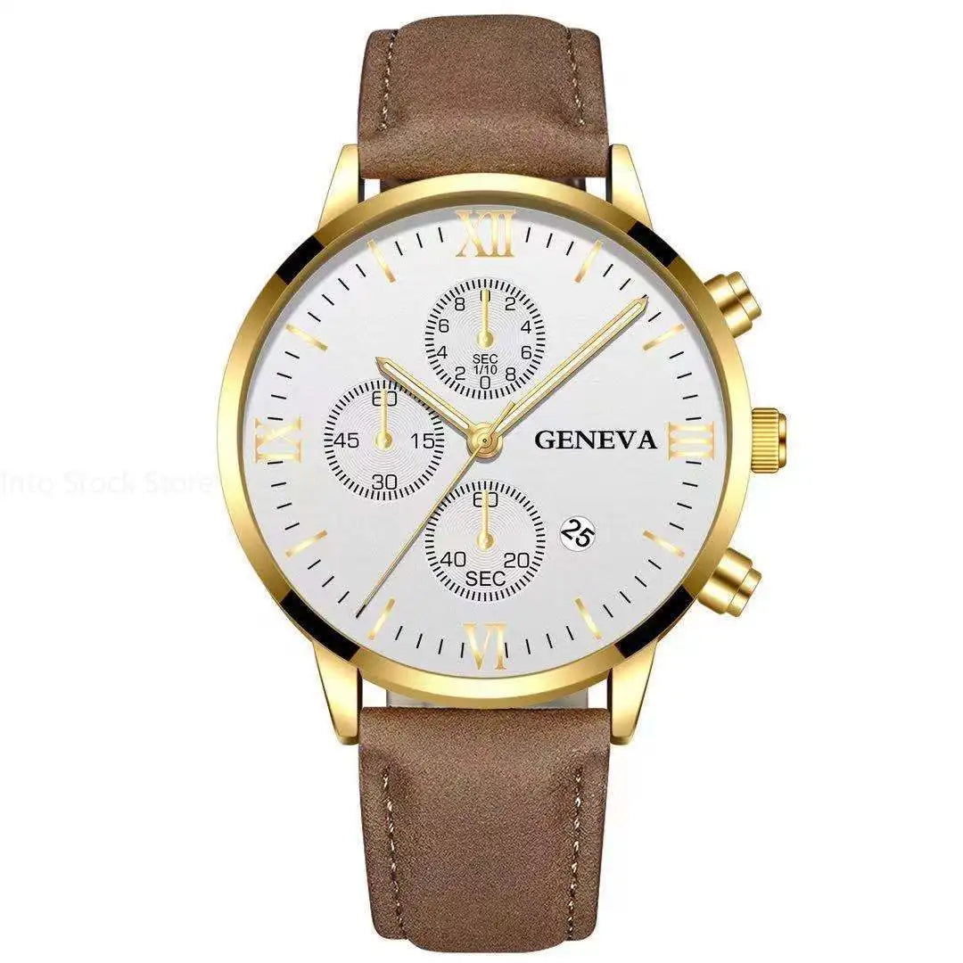 Black Quartz Watch Men Roman Dial