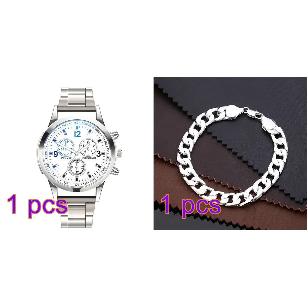 Men Business Quartz Dial Stainless Steel Watch