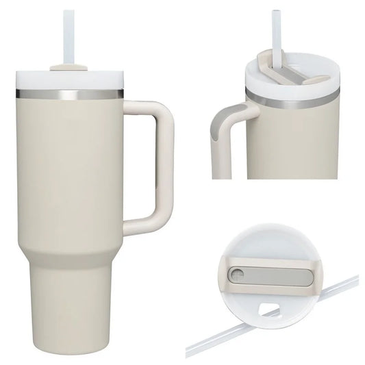 New Hot 40oz Insulated Tumbler acuum Cup 2.0 Thermal Mug for with Handle Straw Stainless Steel Hot and Cold Coffee Drinking