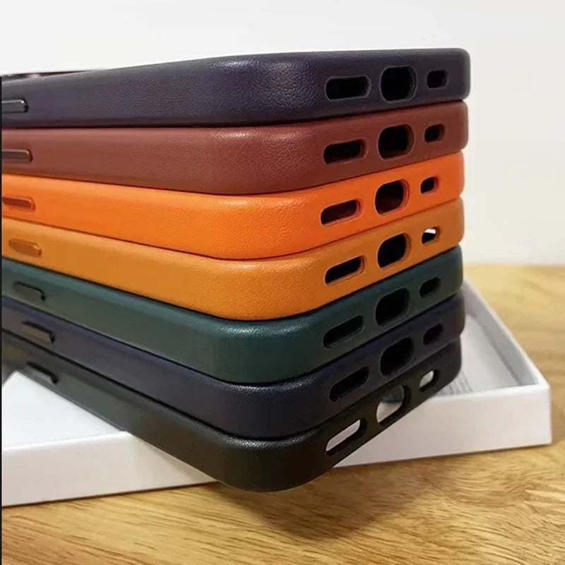 Original Apple Leather With Magsafe Case For iPhone