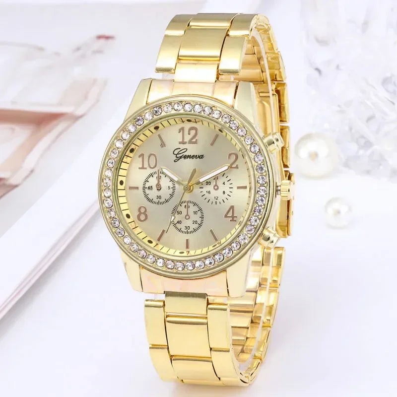 Women Watch with Fashionable Steel Band