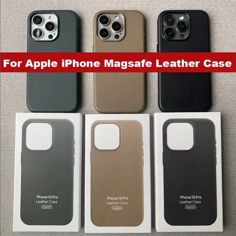 Original Apple Leather With Magsafe Case For iPhone